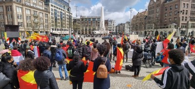 Tigrayans living The Netherlands held a demonstration in Amsterdam against the ongoing genocide in Tigray