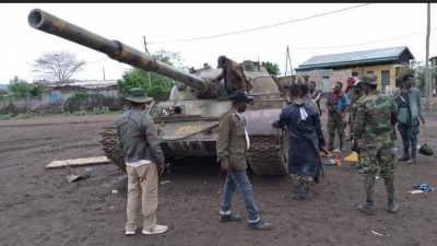 T-62 tank by the TDF in Afar