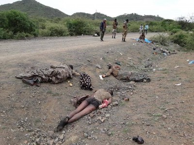 Dead ENDF soldiers killed by the TDF west of Kobo