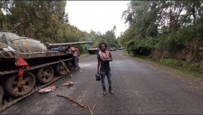 The TDF have ambushed and destroyed a large convoy on the rod sourh of Woldiya, resulting in many vehicles destroyed or captured