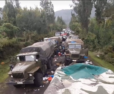 The TDF have ambushed and destroyed a large convoy on the rod sourh of Woldiya, resulting in many vehicles destroyed or captured