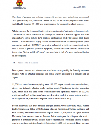 Extraordinary Brieﬁng From The National Government of Tigray August 25, 2021