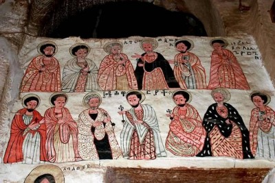 Abba Yohanni Monastery interior wall paintings