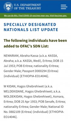 USA-OFACs-SDN-list-Eritrea-Abraham-Kassa